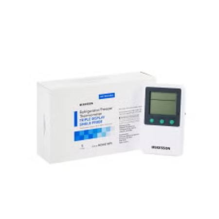 Digital Refrigerator / Freezer Thermometer with Alarm McKesson Fahrenheit / Celsius -58� to +158�F (-50� to +70�C) Glycol Bottle Probe Multiple Mounting Options Battery Operated