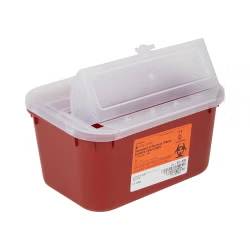 Sharps Container McKesson Red Base 5 H X 10 W X 7 D Inch Horizontal Entry 1 gal.