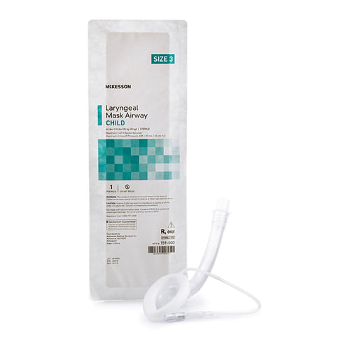 Curved Laryngeal Mask McKesson Size 3 20 mL Cuff PVC Single Patient Use Sterile