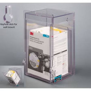 N95 Face Mask Dispenser Wall Mount Bulk PPE Clear 6-1/2 X 7 X 11.9 Inch PETG Plastic