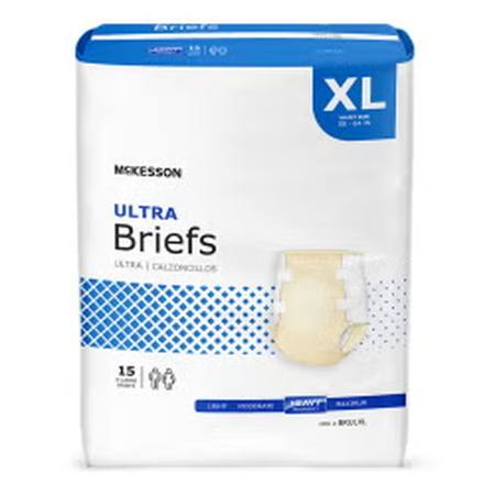 Incontinence Brief McKesson Ultra Brief Adult X-Large Unisex Disposable Heavy Absorbency