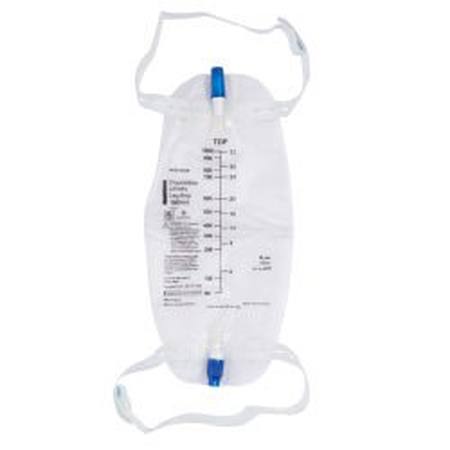 Urinary Leg Bag McKesson Anti-Reflux Valve Sterile 1,000 mL Vinyl
