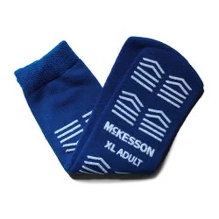 Slipper Socks McKesson Unisex Adult X-Large Single Tread Single Patient Use Royal Blue