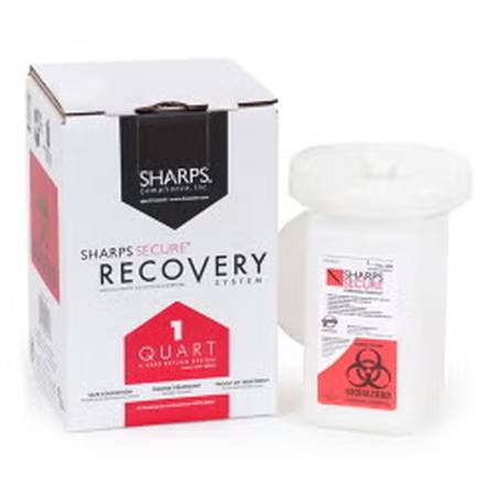 Mailback Sharps Container Sharps Compliance White Base 4.5 L X 4.5 W X 6.75 H Inch Vertical Entry 0.25 gal.