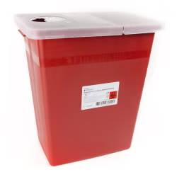 Sharps Container McKesson Prevent(R) Red Base 13-3/4 W X 13-3/4 D X 14 H Inch Horizontal/Vertical Entry 8 gal.