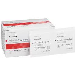 Alcohol Prep Pad McKesson 70% Strength Isopropyl Alcohol Individual Packet Large Sterile (McKesson Brand 58-404)