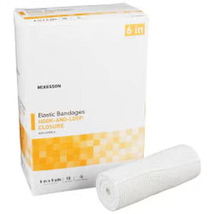Elastic Bandage McKesson 6 Inch X 5 Yard Single Hook and Loop Closure Tan NonSterile Standard Compression
