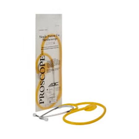 Disposable Stethoscope ProscopeT 664 Yellow 1-Tube 22 Inch Tube Single Sided Chestpiece