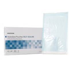 Sterilization Pouch McKesson Ethylene Oxide (EO) Gas/Steam 12 X 18 Inch White/Blue Self Seal Paper/Film
