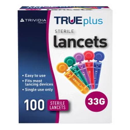 Lancet for Lancing Device TRUEplusT 33 Gauge Non-Safety Twist Off Cap Finger