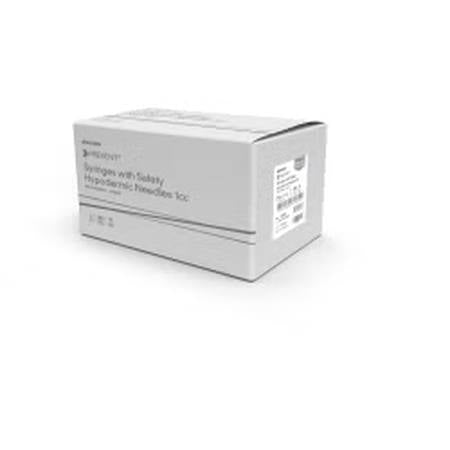Safety Tuberculin Syringe with Needle McKesson Prevent� 1 mL 1/2 Inch 27 Gauge Hinged Safety Needle Regular Wall