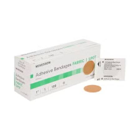 Adhesive Spot Bandage McKesson Fabric Tan 1 Inch Diameter Sterile